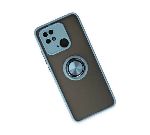 Xiaomi Redmi 10C Kılıf Montreal Yüzüklü Silikon Kapak - Buz Mavi
