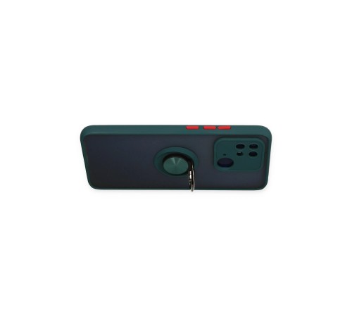 Xiaomi Redmi 10C Kılıf Montreal Yüzüklü Silikon Kapak - Yeşil
