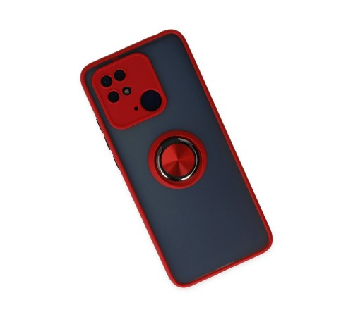 Xiaomi Redmi 10C Kılıf Montreal Yüzüklü Silikon Kapak - Kırmızı