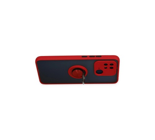 Xiaomi Redmi 10C Kılıf Montreal Yüzüklü Silikon Kapak - Kırmızı