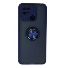 Xiaomi Redmi 10C Kılıf Montreal Yüzüklü Silikon Kapak - Lacivert