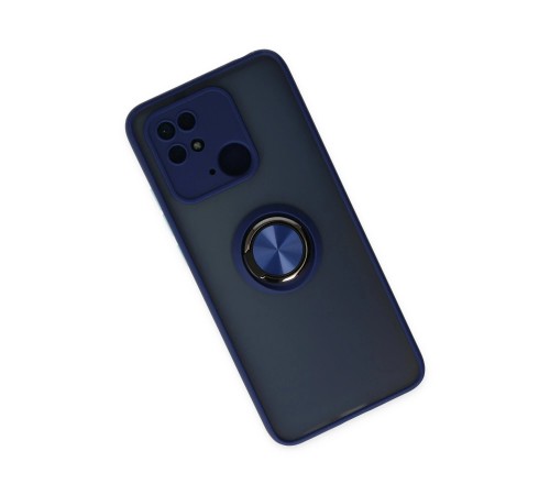 Xiaomi Redmi 10C Kılıf Montreal Yüzüklü Silikon Kapak - Lacivert Xiaomi Redmi 10C Kılıf Montreal Yüzüklü Silikon Kapak - Lacivert