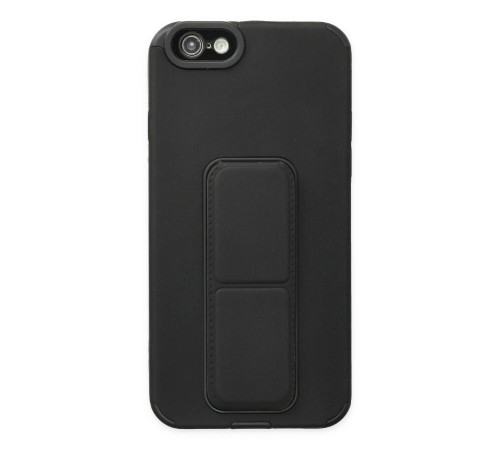 iPhone 6 Kılıf Mega Standlı Silikon - Siyah