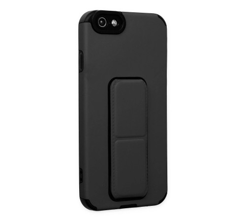 iPhone 6 Kılıf Mega Standlı Silikon - Siyah