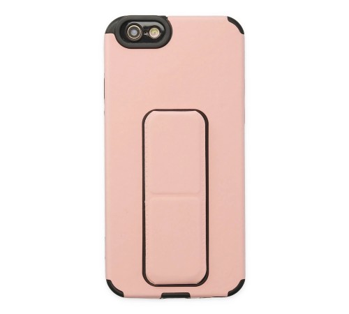 iPhone 6 Kılıf Mega Standlı Silikon - Pudra