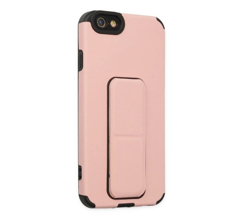 iPhone 6 Kılıf Mega Standlı Silikon - Pudra