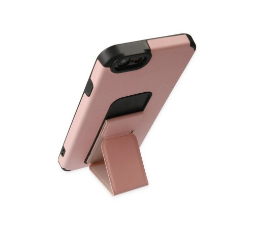 iPhone 6 Kılıf Mega Standlı Silikon - Pudra