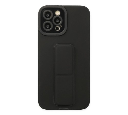 iPhone 12 Pro Max Kılıf Mega Standlı Silikon - Siyah