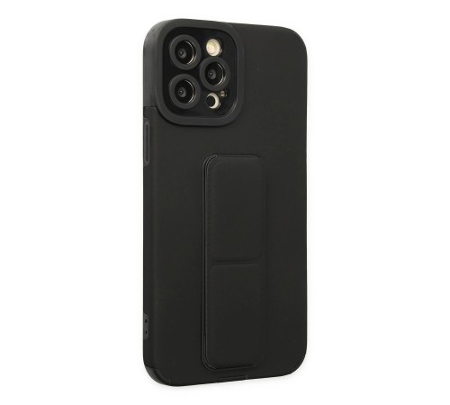 iPhone 12 Pro Max Kılıf Mega Standlı Silikon - Siyah