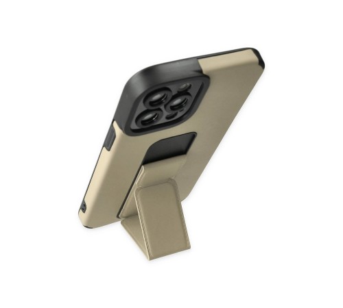 iPhone 12 Pro Max Kılıf Mega Standlı Silikon - Gold