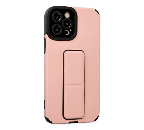 iPhone 12 Pro Max Kılıf Mega Standlı Silikon - Pudra