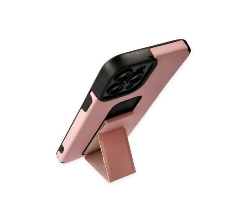 iPhone 12 Pro Max Kılıf Mega Standlı Silikon - Pudra