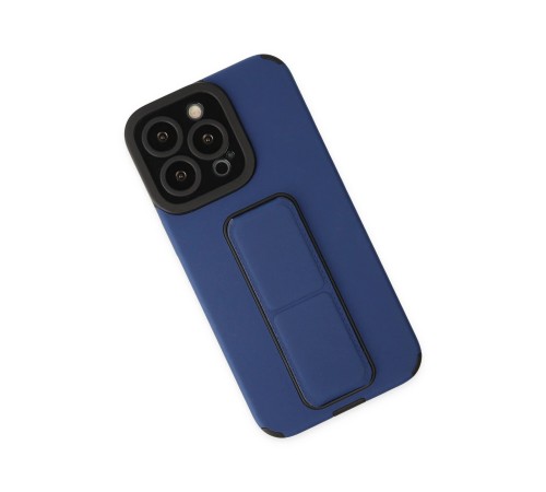 iPhone 13 Pro Kılıf Mega Standlı Silikon - Mavi