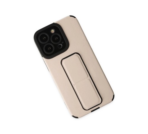 iPhone 13 Pro Kılıf Mega Standlı Silikon - Gold