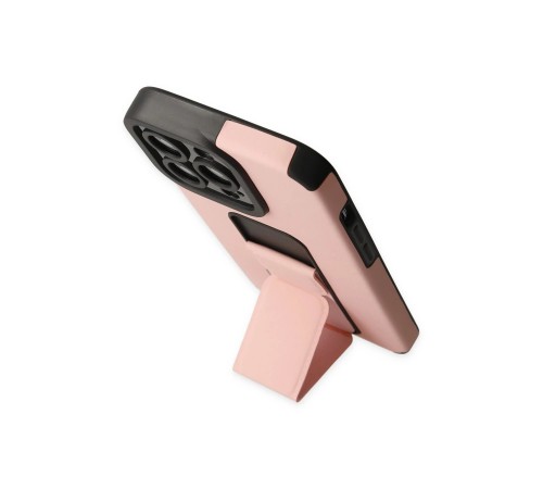 iPhone 13 Pro Kılıf Mega Standlı Silikon - Pudra