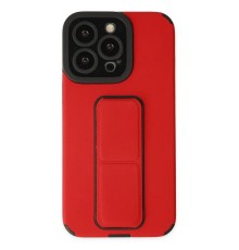 iPhone 13 Pro Kılıf Mega Standlı Silikon - Kırmızı