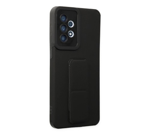 Samsung Galaxy A33 5G Kılıf Mega Standlı Silikon - Siyah