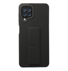 Samsung Galaxy A22 Kılıf Mega Standlı Silikon - Siyah