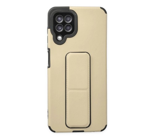 Samsung Galaxy A22 Kılıf Mega Standlı Silikon - Gold