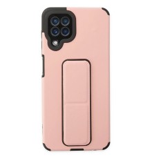 Samsung Galaxy A22 Kılıf Mega Standlı Silikon - Pudra
