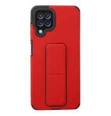 Samsung Galaxy A22 Kılıf Mega Standlı Silikon - Kırmızı