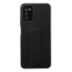 Samsung Galaxy A03S Kılıf Mega Standlı Silikon - Siyah