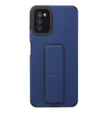 Samsung Galaxy A03S Kılıf Mega Standlı Silikon - Mavi