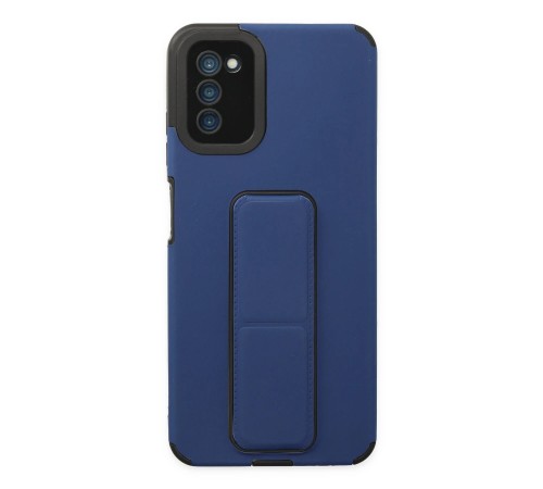 Samsung Galaxy A03S Kılıf Mega Standlı Silikon - Mavi