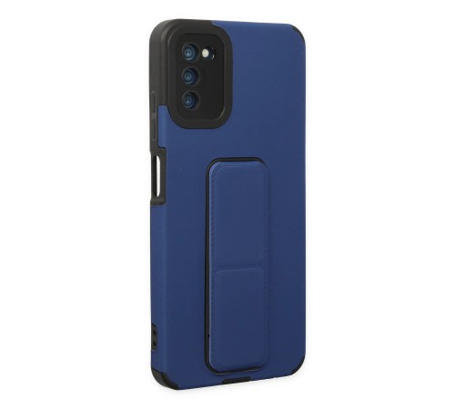 Samsung Galaxy A03S Kılıf Mega Standlı Silikon - Mavi