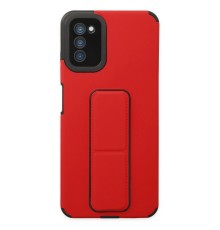 Samsung Galaxy A03S Kılıf Mega Standlı Silikon - Kırmızı