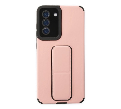 Samsung Galaxy S21 FE Kılıf Mega Standlı Silikon - Pudra