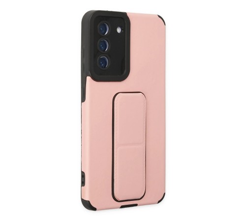 Samsung Galaxy S21 FE Kılıf Mega Standlı Silikon - Pudra