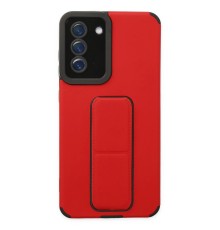 Samsung Galaxy S21 FE Kılıf Mega Standlı Silikon - Kırmızı