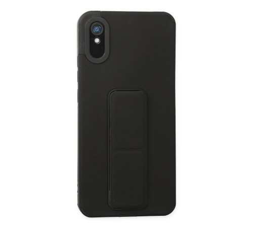 Xiaomi Redmi 9A Kılıf Mega Standlı Silikon - Siyah