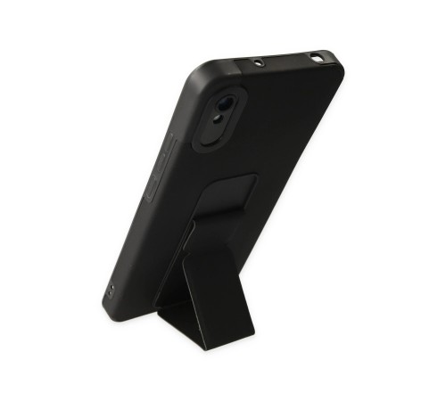 Xiaomi Redmi 9A Kılıf Mega Standlı Silikon - Siyah