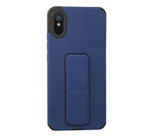 Xiaomi Redmi 9A Kılıf Mega Standlı Silikon - Mavi