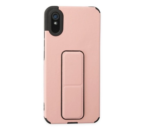 Xiaomi Redmi 9A Kılıf Mega Standlı Silikon - Pudra