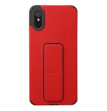 Xiaomi Redmi 9A Kılıf Mega Standlı Silikon - Kırmızı