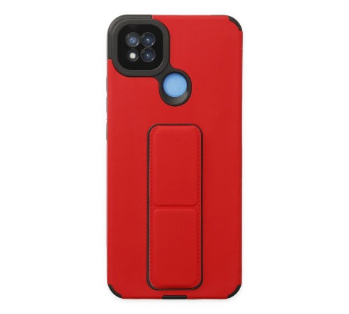 Xiaomi Redmi 9C Kılıf Mega Standlı Silikon - Kırmızı