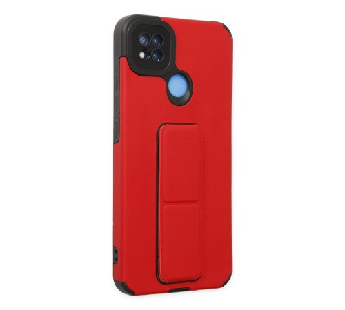 Xiaomi Redmi 9C Kılıf Mega Standlı Silikon - Kırmızı