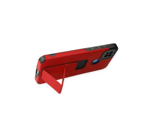 Xiaomi Redmi 9C Kılıf Mega Standlı Silikon - Kırmızı