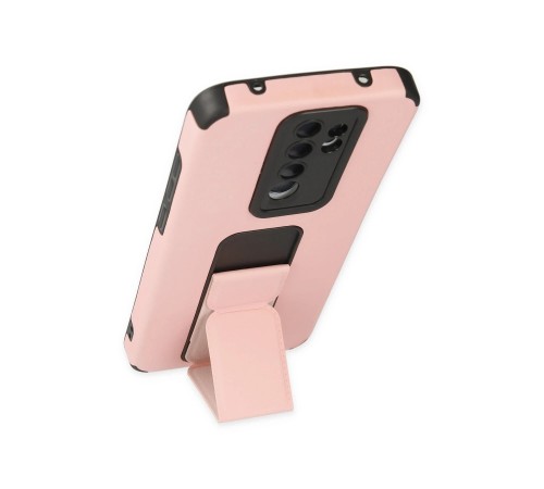 Xiaomi Redmi Note 8 Pro Kılıf Mega Standlı Silikon - Pudra