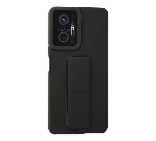 Xiaomi Redmi Note 10 Pro Kılıf Mega Standlı Silikon - Siyah