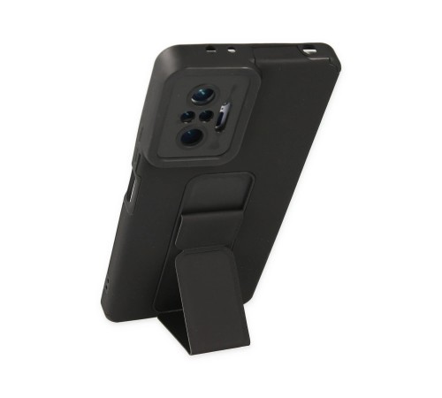 Xiaomi Redmi Note 10 Pro Kılıf Mega Standlı Silikon - Siyah