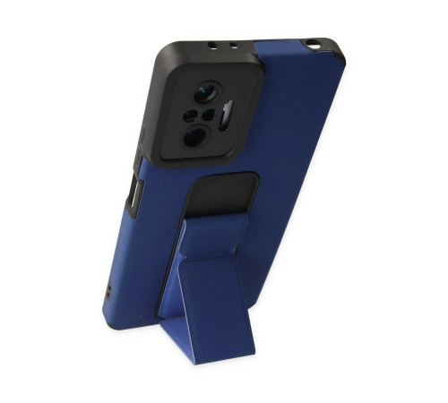 Xiaomi Redmi Note 10 Pro Kılıf Mega Standlı Silikon - Mavi