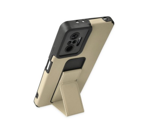 Xiaomi Redmi Note 10 Pro Kılıf Mega Standlı Silikon - Gold