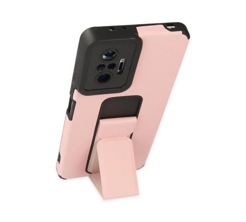 Xiaomi Redmi Note 10 Pro Kılıf Mega Standlı Silikon - Pudra
