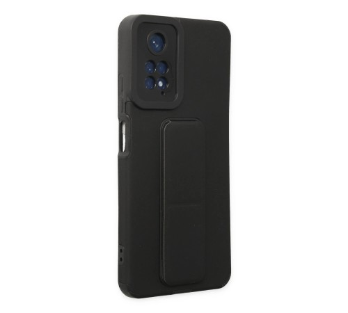 Xiaomi Redmi Note 11 Kılıf Mega Standlı Silikon - Siyah