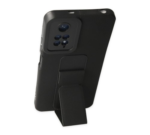 Xiaomi Redmi Note 11 Kılıf Mega Standlı Silikon - Siyah