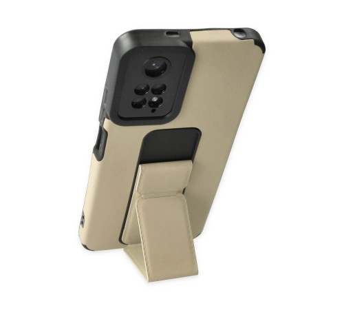 Xiaomi Redmi Note 11 Kılıf Mega Standlı Silikon - Gold